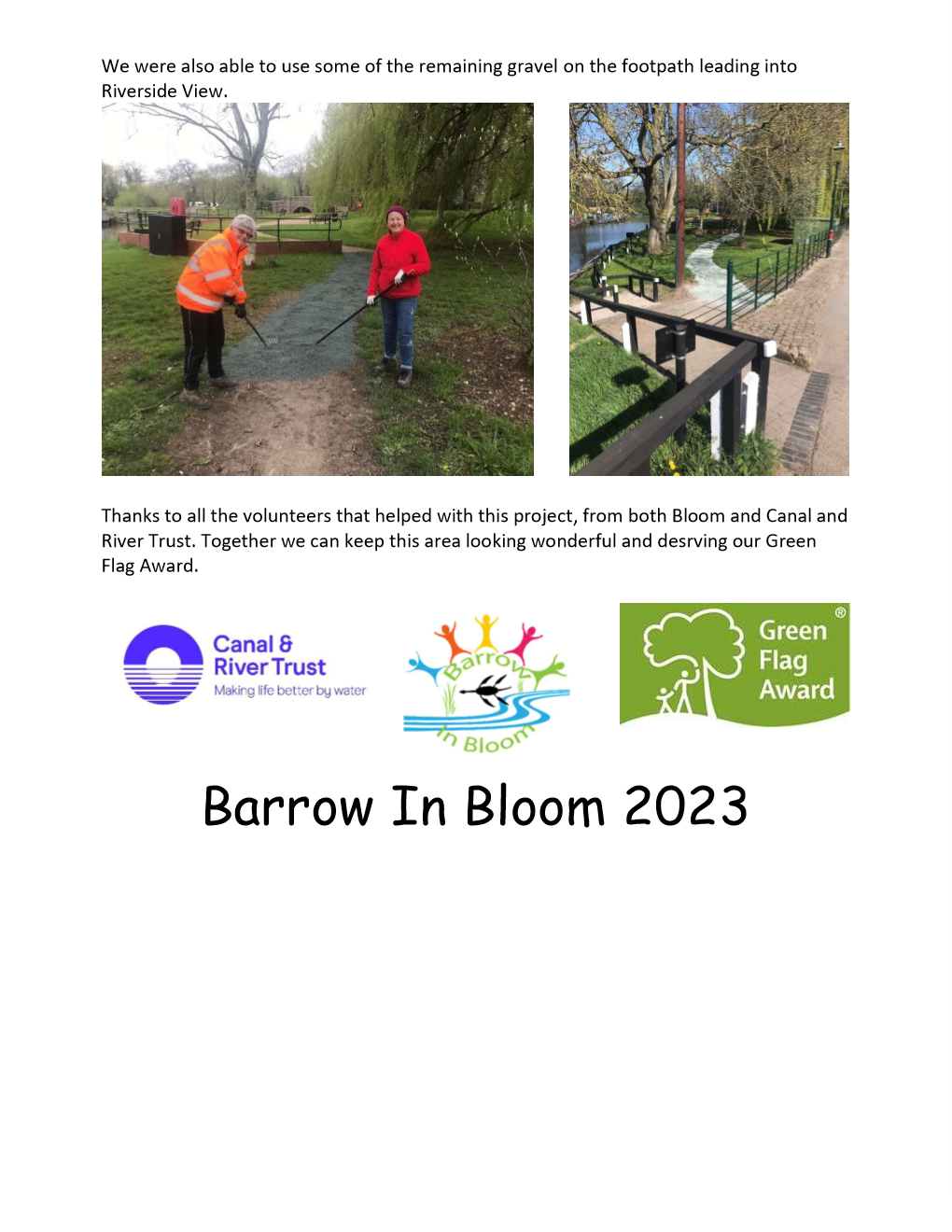 Barrow in Bloom Ongoing Projects Barrow upon Soar Village Website